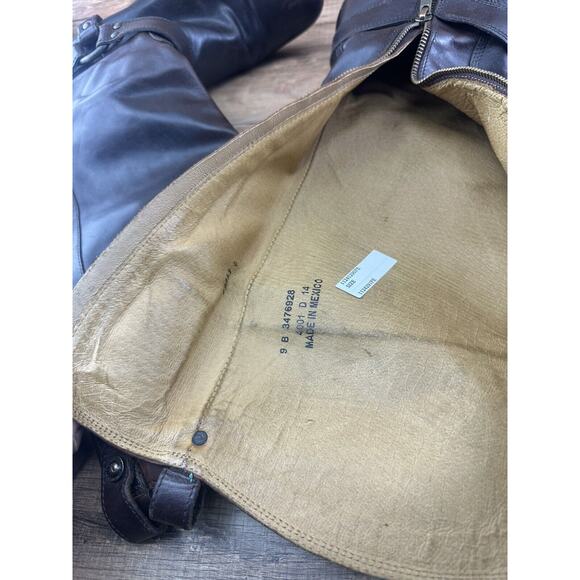 Frye Melissa Harness Black Brown Leather Inside Zip Up Riding Boots Womens 9B - Picture 8 of 8